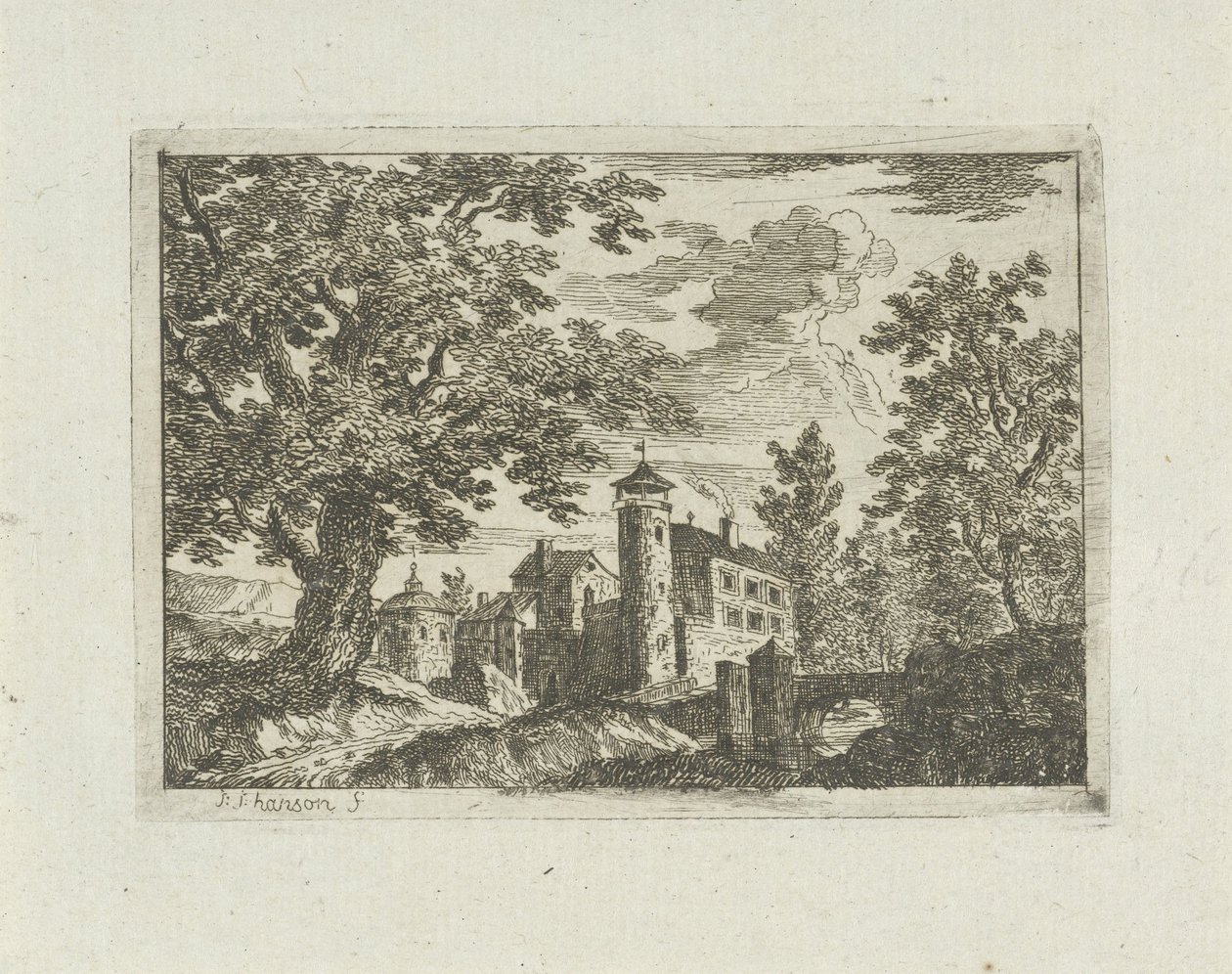 Château dans un paysage - Jean Joseph Hanson