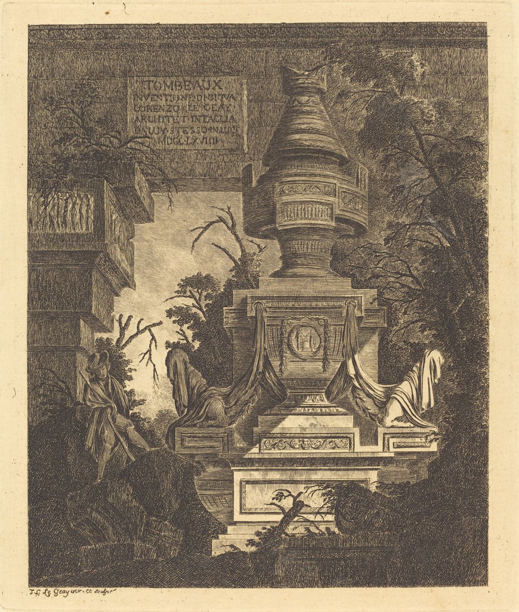 Frontispice pour "Vues des Tombeaux" - Jean Laurent Legeay