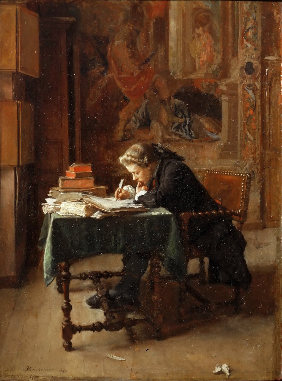 Jeune Homme Écrivant - Jean Louis Ernest Meissonier