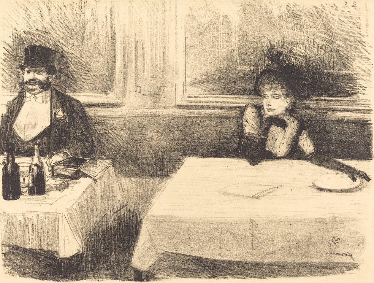 Au restaurant - Jean Louis Forain