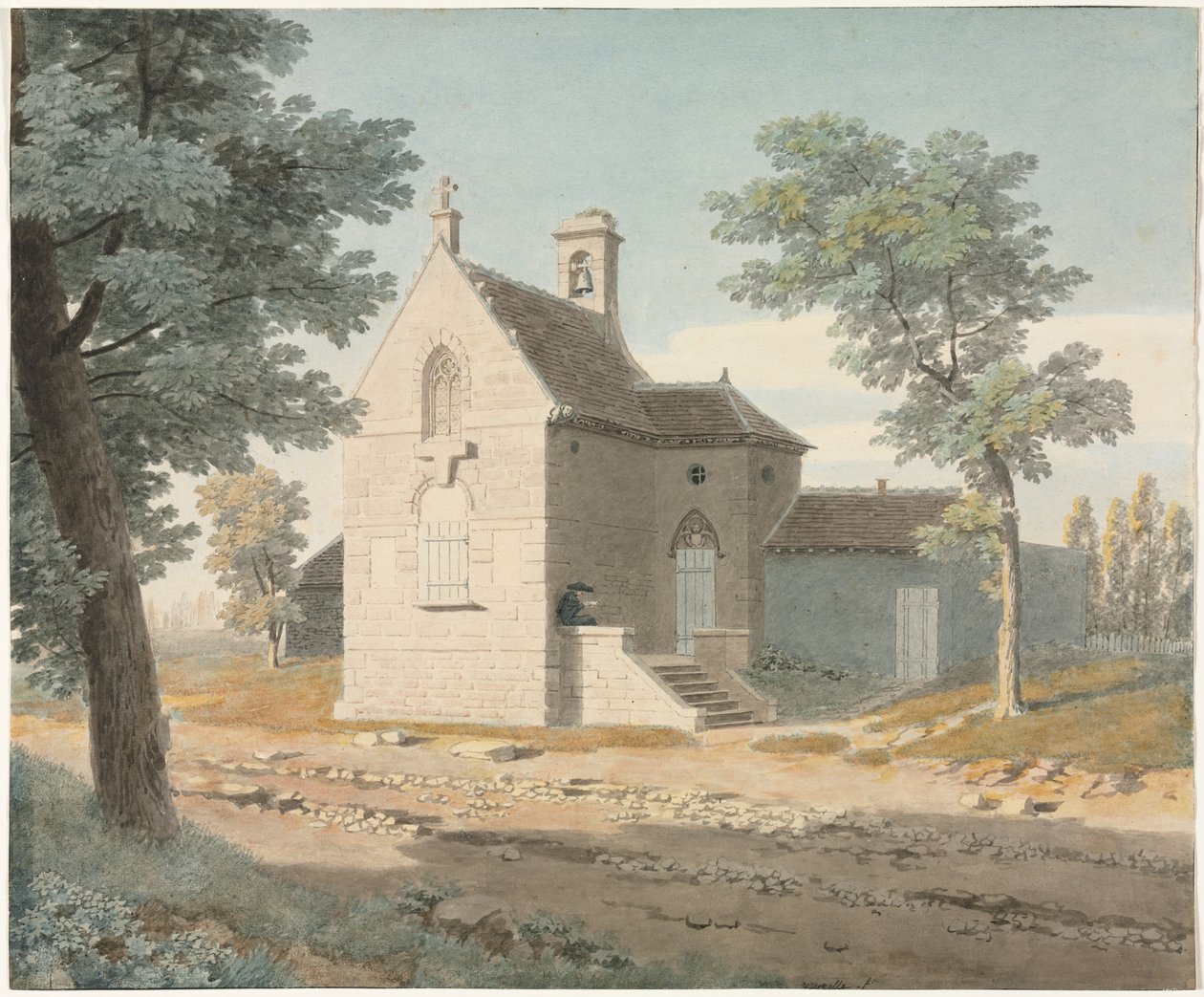 Église au bord de la route - Jean Lubin Vauzelle