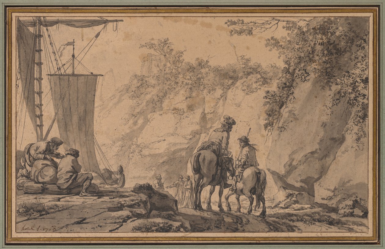Figures dans un paysage - Jean Pierre Louis Laurent Houël