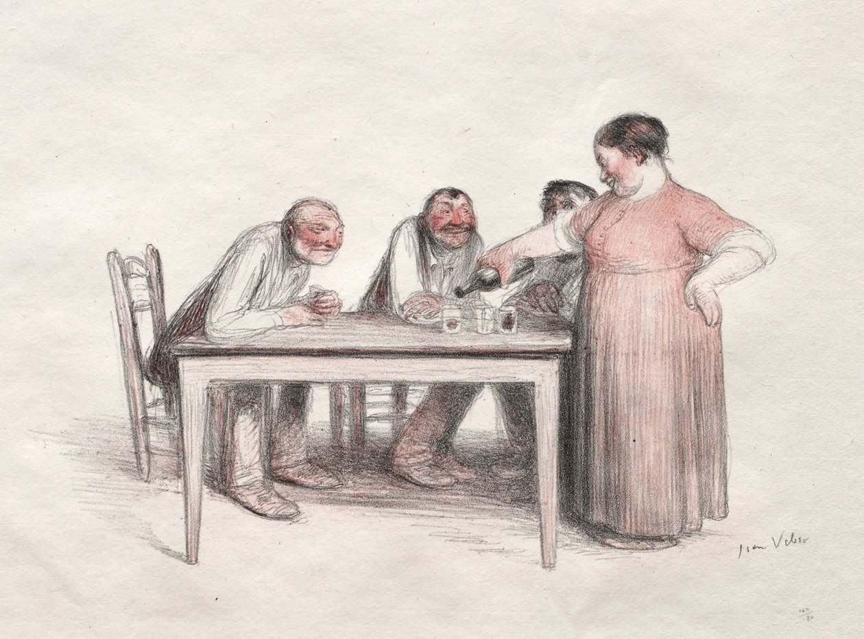 Le verre de vin - Jean Veber