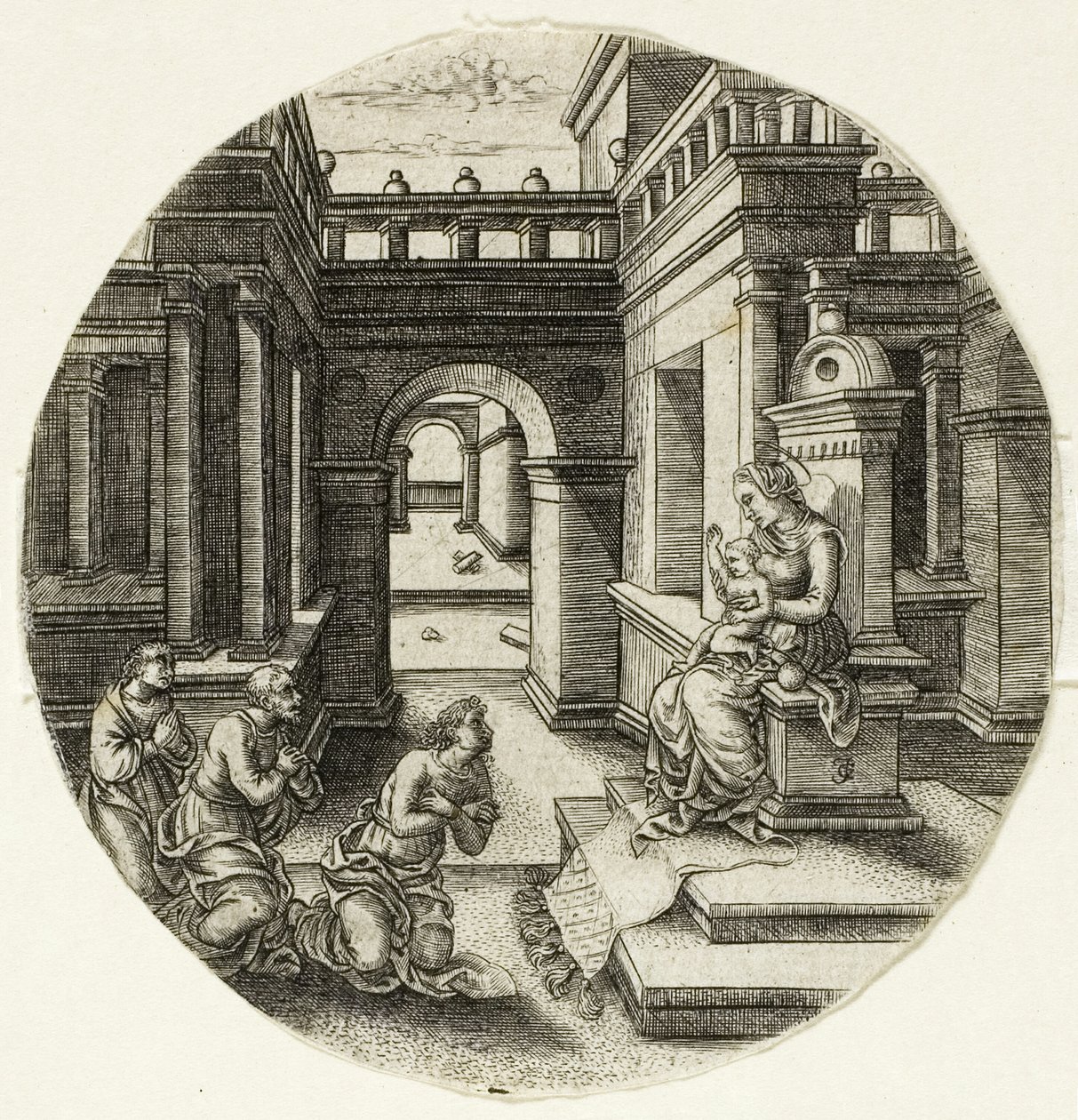 La Vierge assise sur un autel - Jean de Gourmont