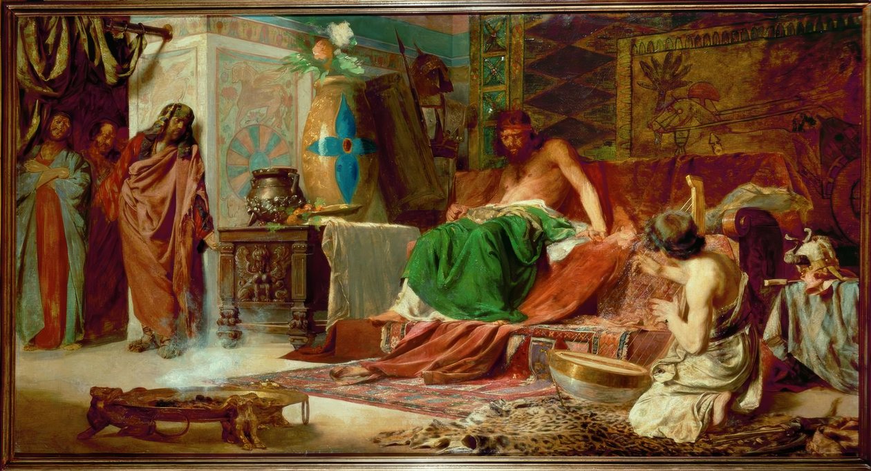 J. Epstein, David jouant de la harpe devant Saül - Jehudo Epstein
