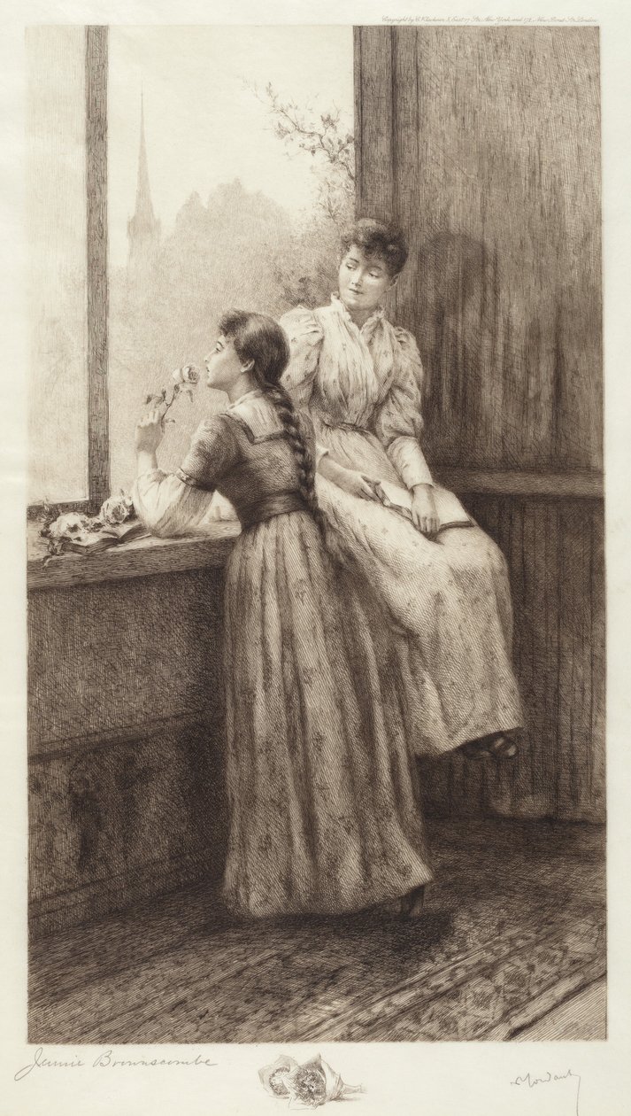 Sans titre (Deux filles à une fenêtre) - Jennie Augusta Brownscombe