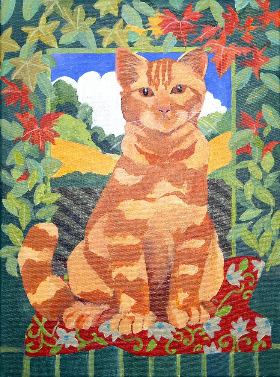Chat, 2014 (acrylique sur toile) - Jennifer Abbott