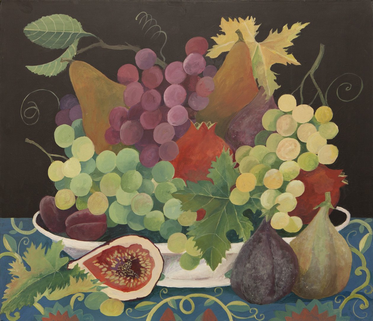 Fruits dans un bol (acrylique) - Jennifer Abbott