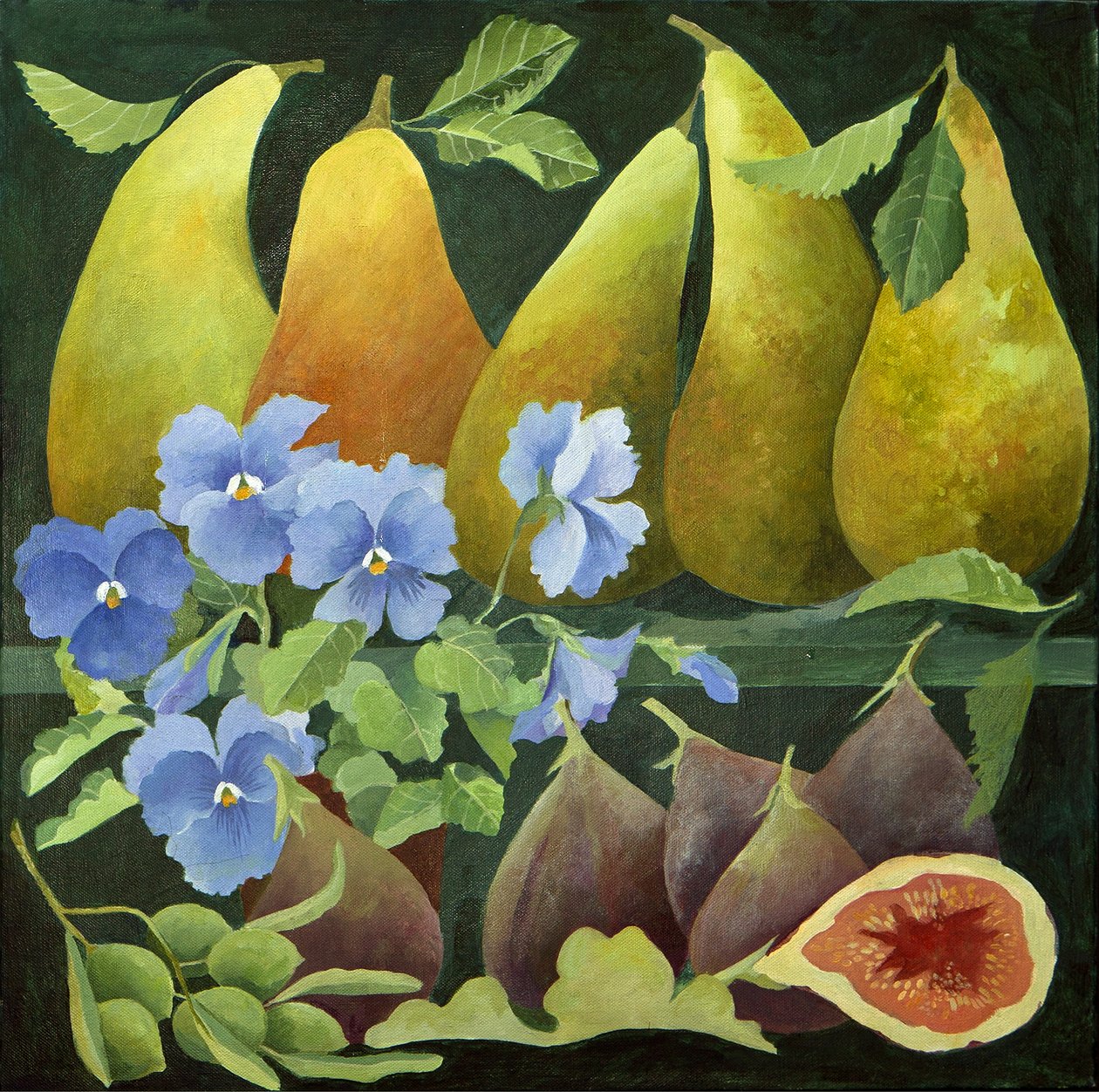 Fruits mélangés, 2013 (acrylique sur toile) - Jennifer Abbott