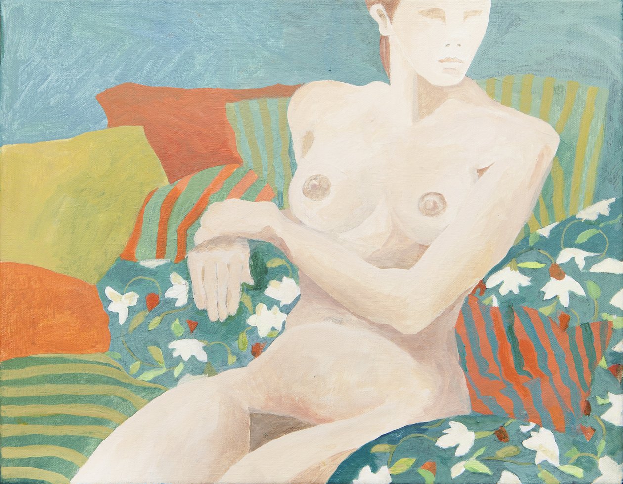 Nu assis (acrylique) - Jennifer Abbott