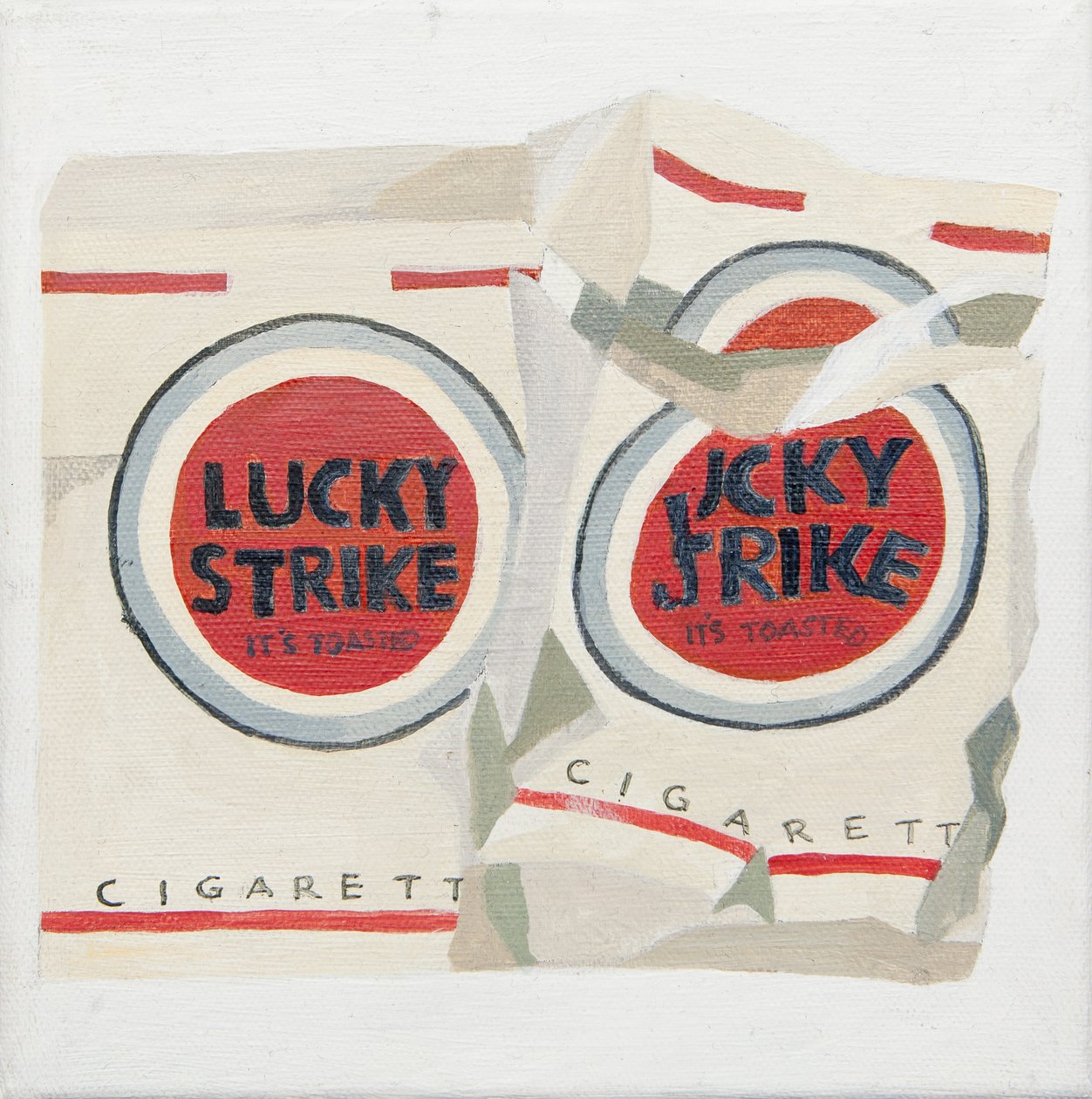 Paquets de cigarettes Lucky Strike blancs (acrylique) - Jennifer Abbott