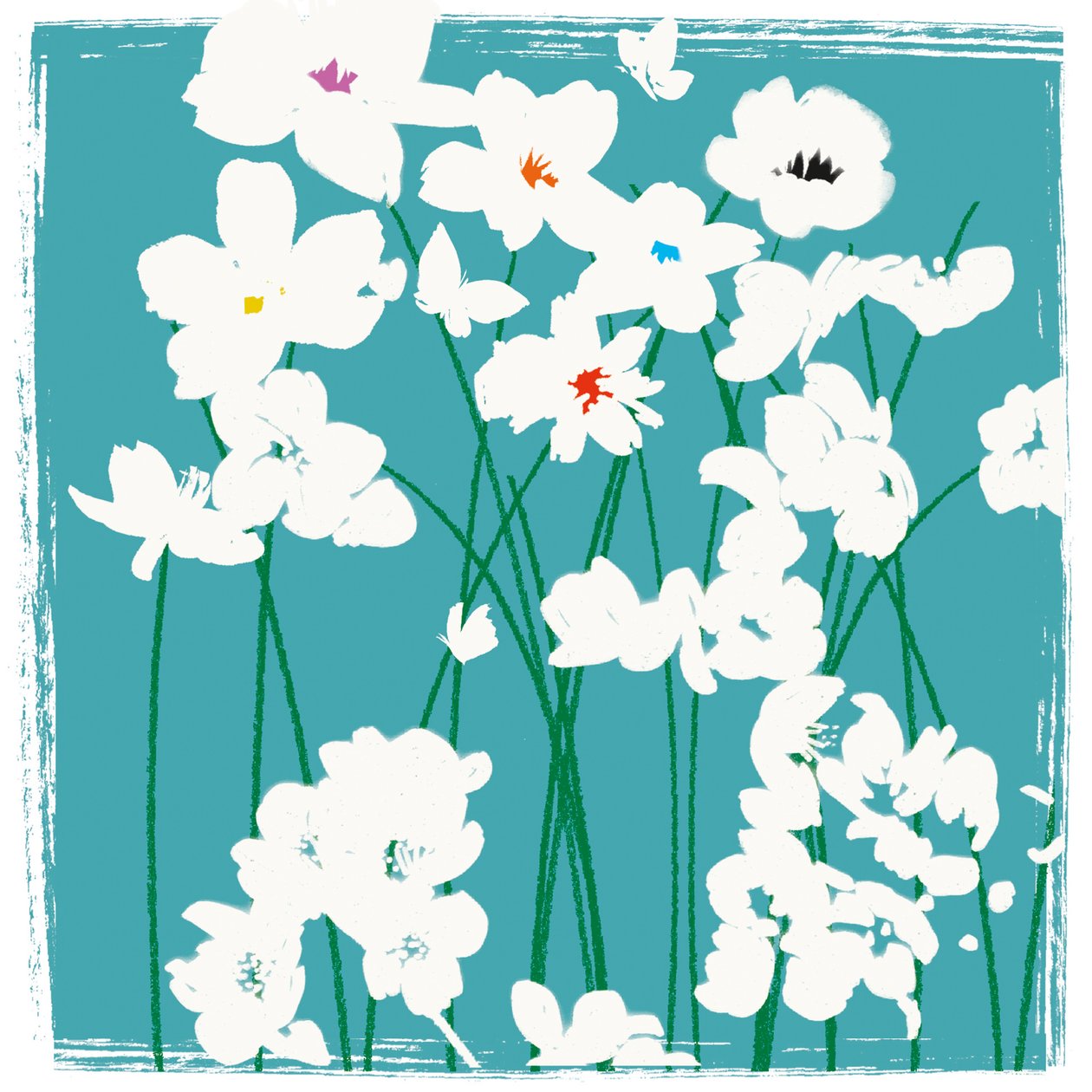Fleurs turquoise - Jenny Frean
