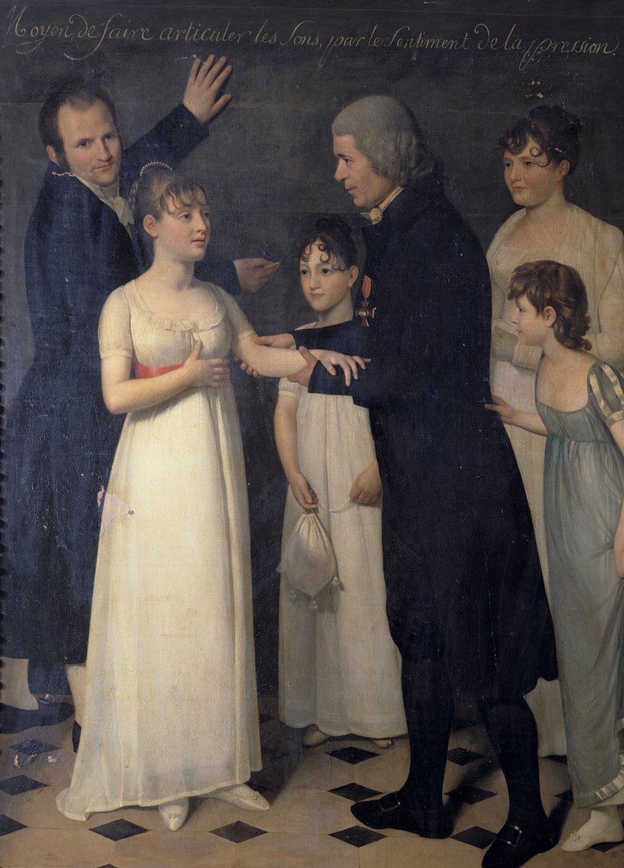 Abbé Roch-Ambroise Cucurron Sicard (1742-1822) enseignant la langue des signes aux enfants, 1806 - Jérôme Martin Langlois