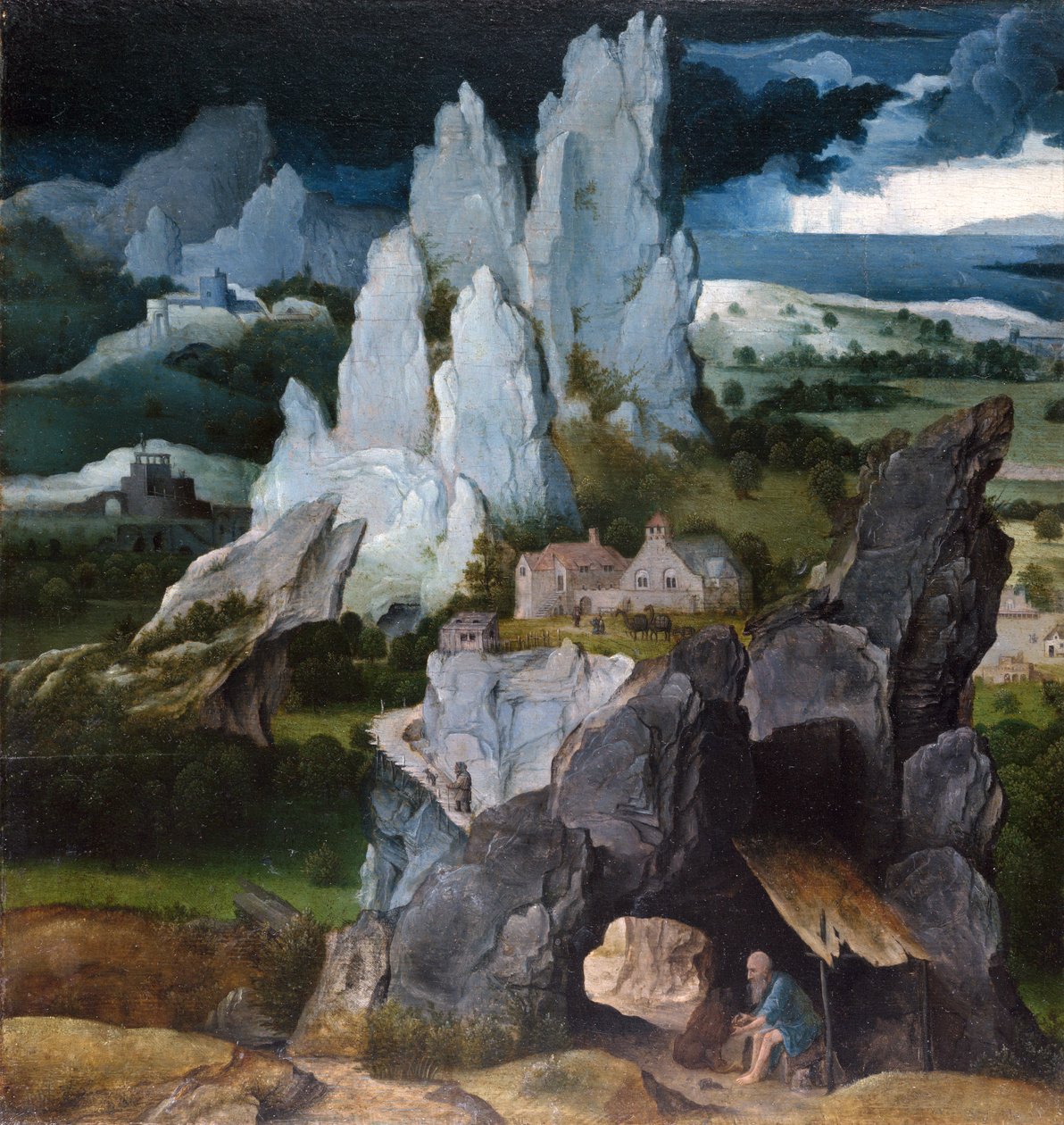 Saint Jérôme dans un paysage rocheux, vers 1515 - Joachim Patenier