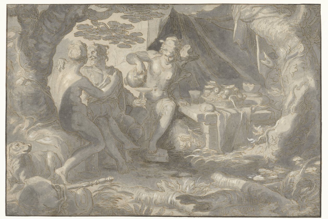 Loth et ses filles - Joachim Wtewael or Utewael