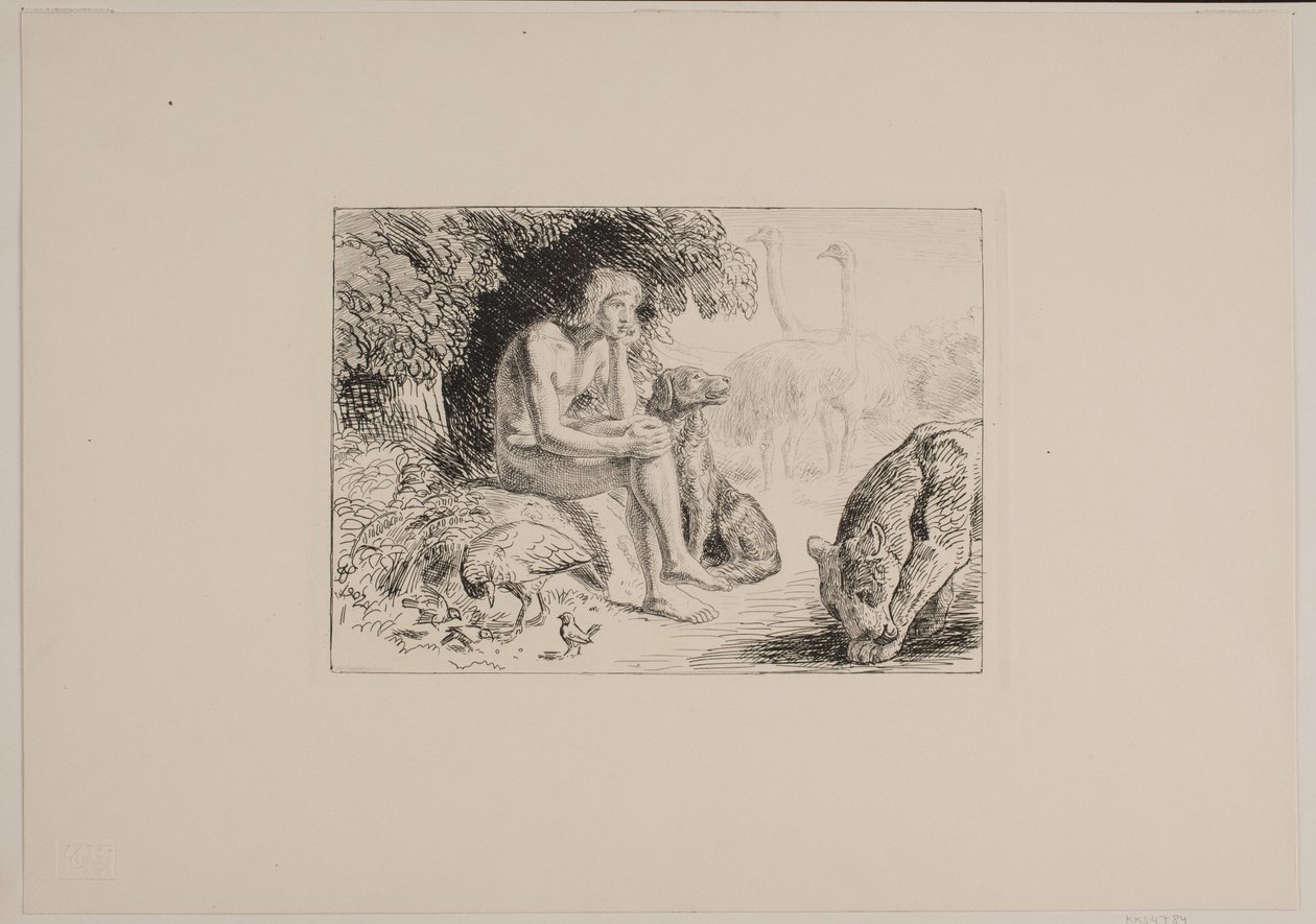 Adam parmi les animaux - Joakim Frederik Skovgaard