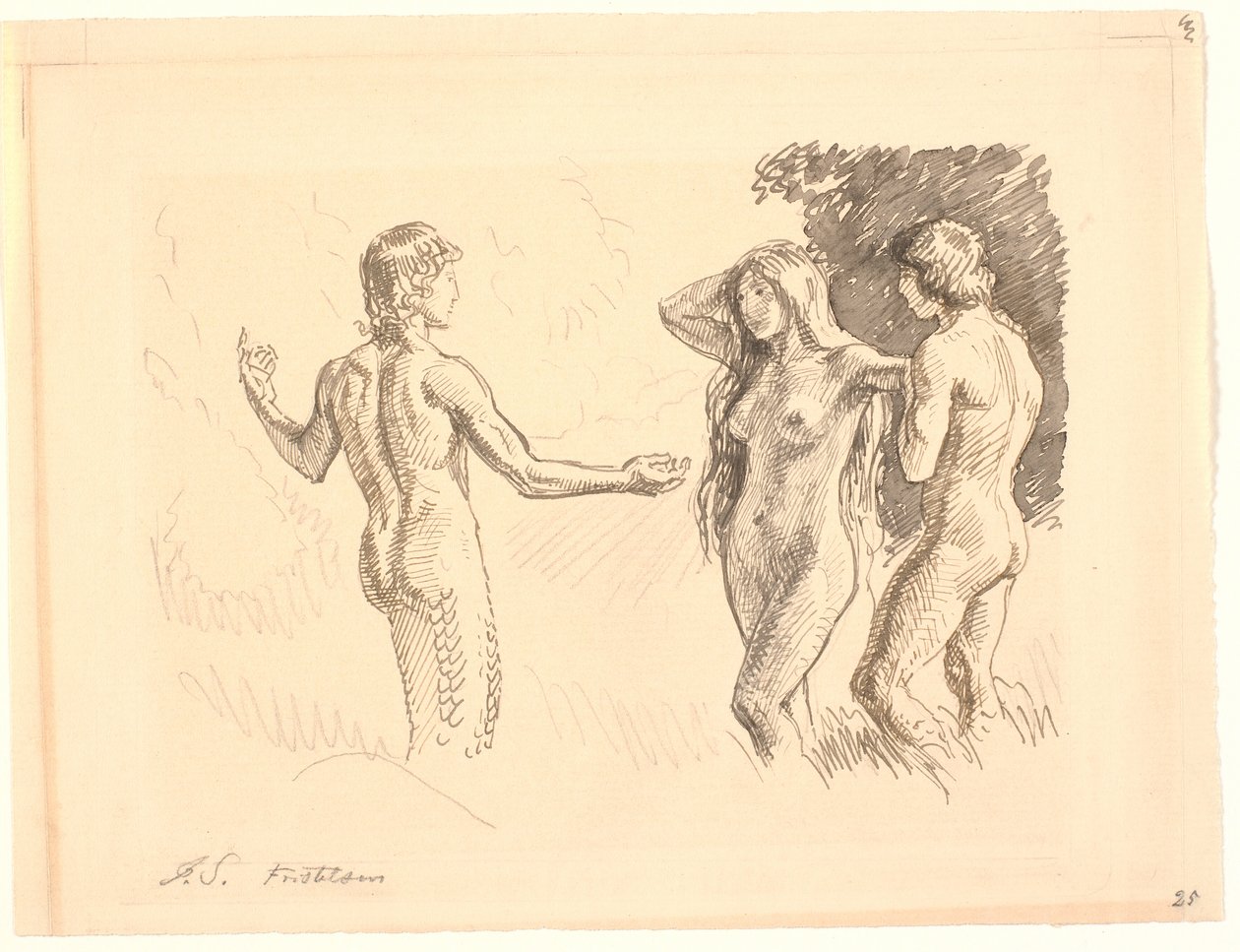 Adam et Ève tentés par le serpent - Joakim Frederik Skovgaard