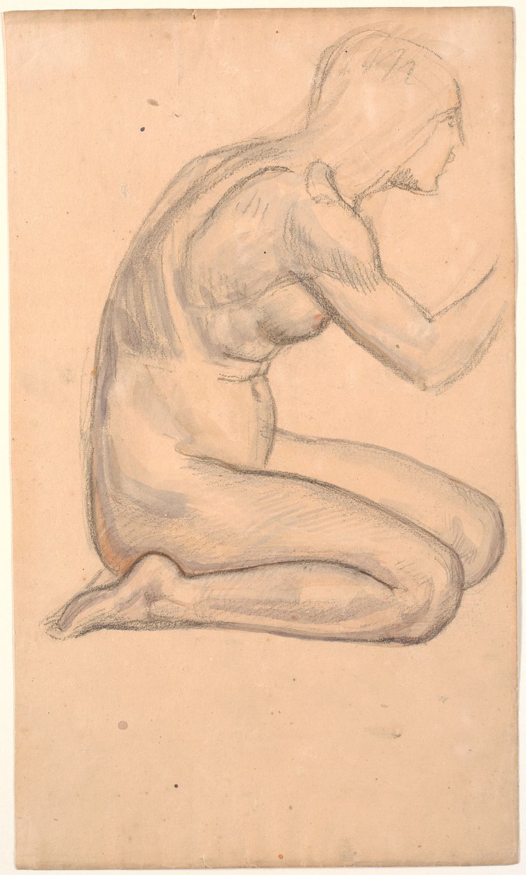 Étude de modèle; femme agenouillée de profil - Joakim Frederik Skovgaard