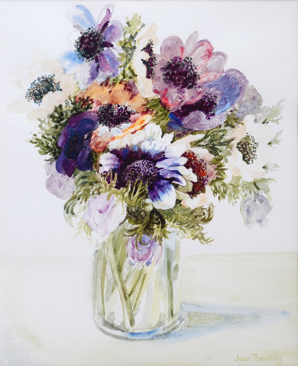 Anémones dans un pichet en verre, 2000 - Joan Thewsey