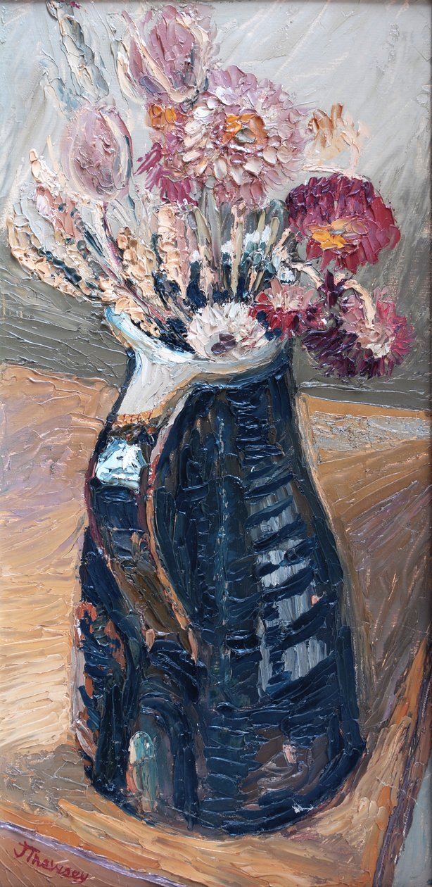Fleurs séchées dans un pichet de Bernard Leach, 2000 - Joan Thewsey