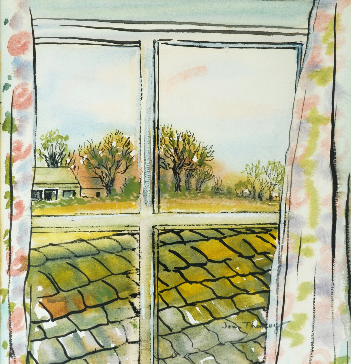 À travers la fenêtre du cottage Suffolk, 2010 - Joan Thewsey