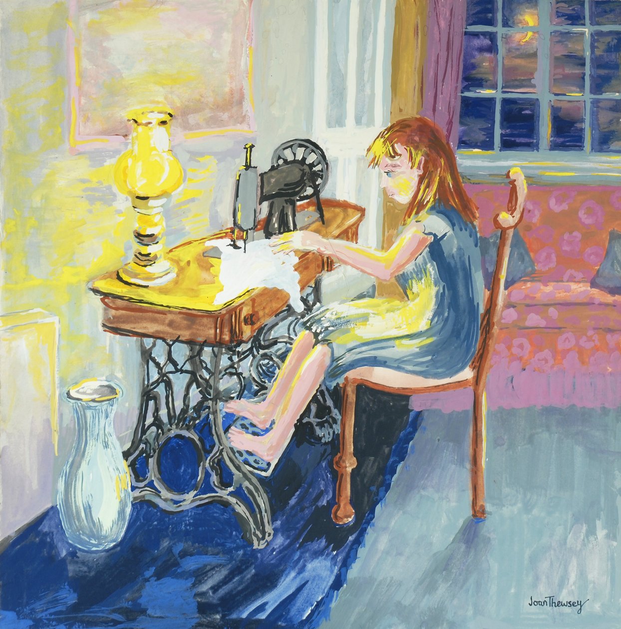 Fille cousant, 2000 - Joan Thewsey