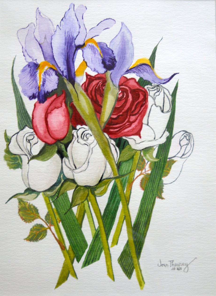 Iris et roses - Joan Thewsey