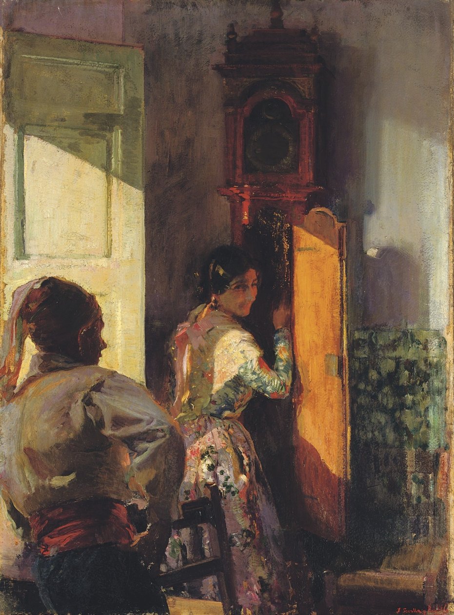 Remontant une montre - Joaquín Sorolla