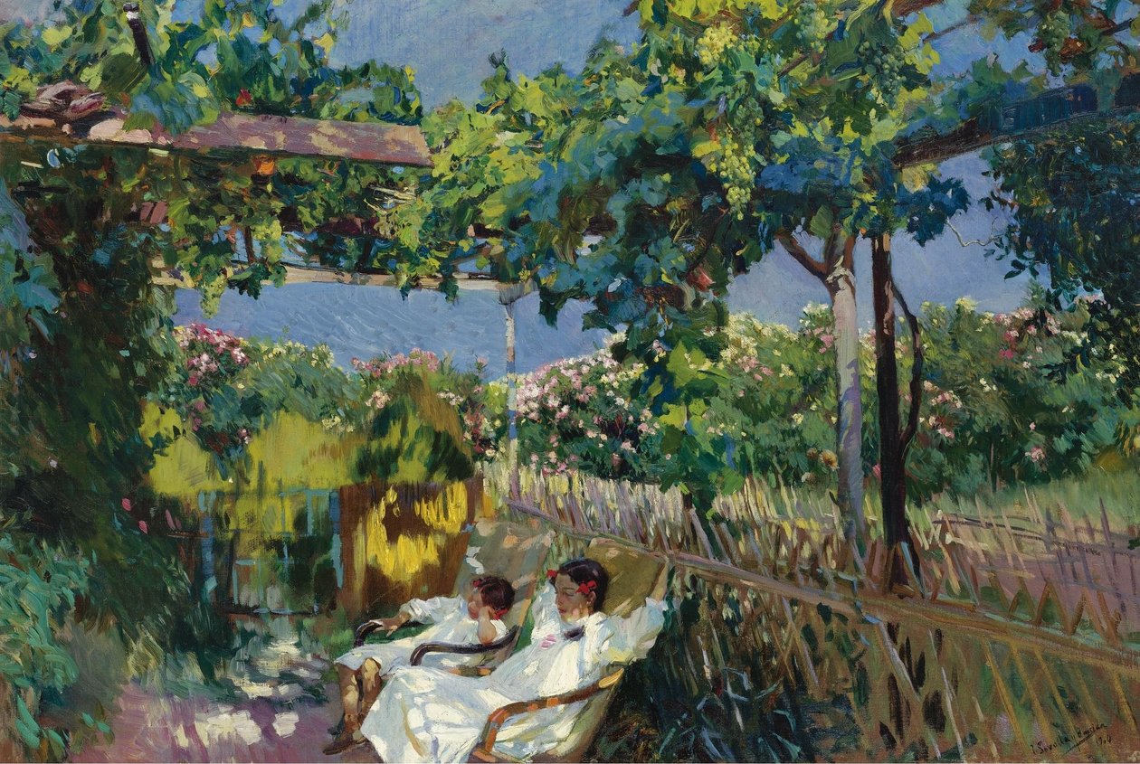 La sieste dans le jardin - Joaquín Sorolla