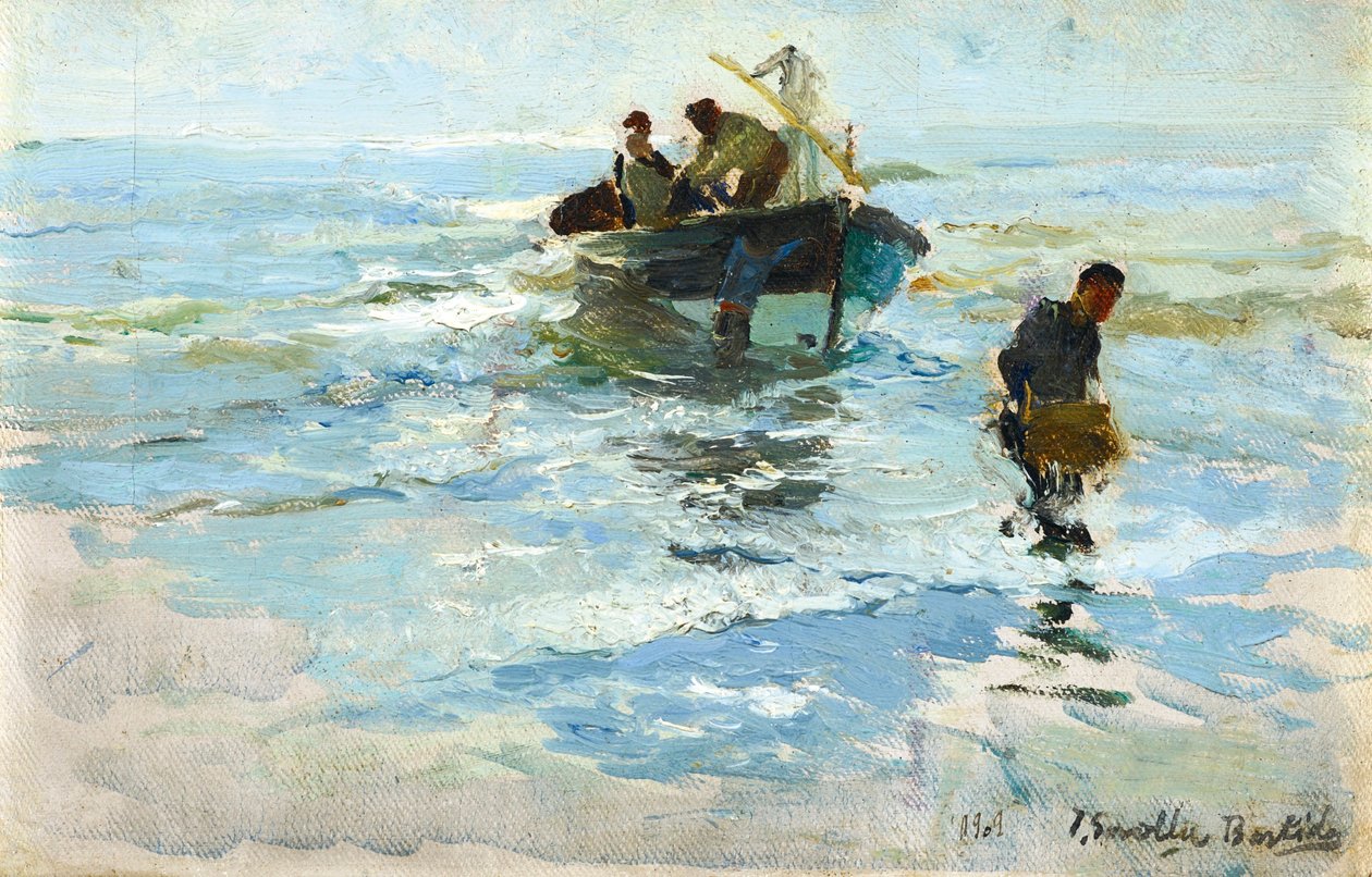 Récupération de la barque, Plage de Valence - Joaquín Sorolla