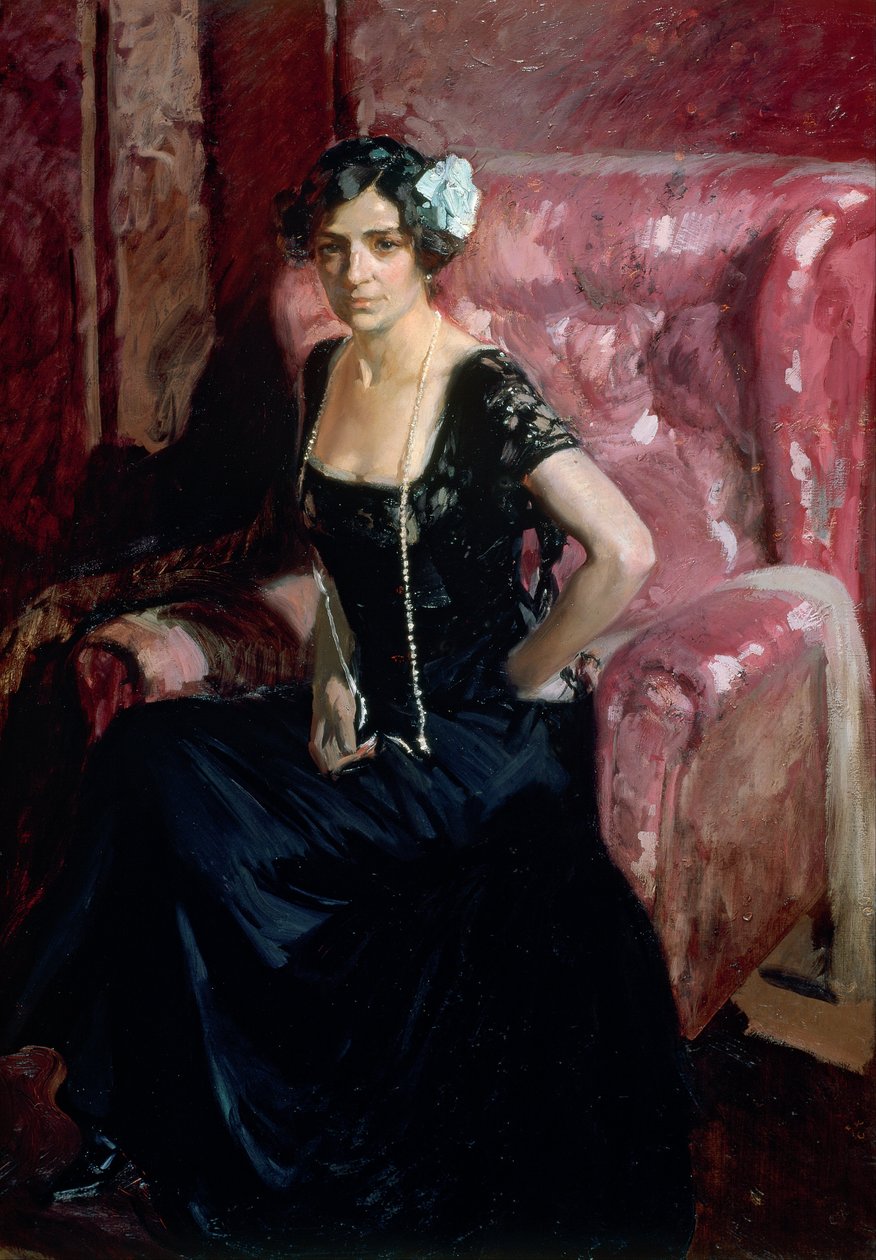 Clotilde en robe de soirée - Joaquín Sorolla