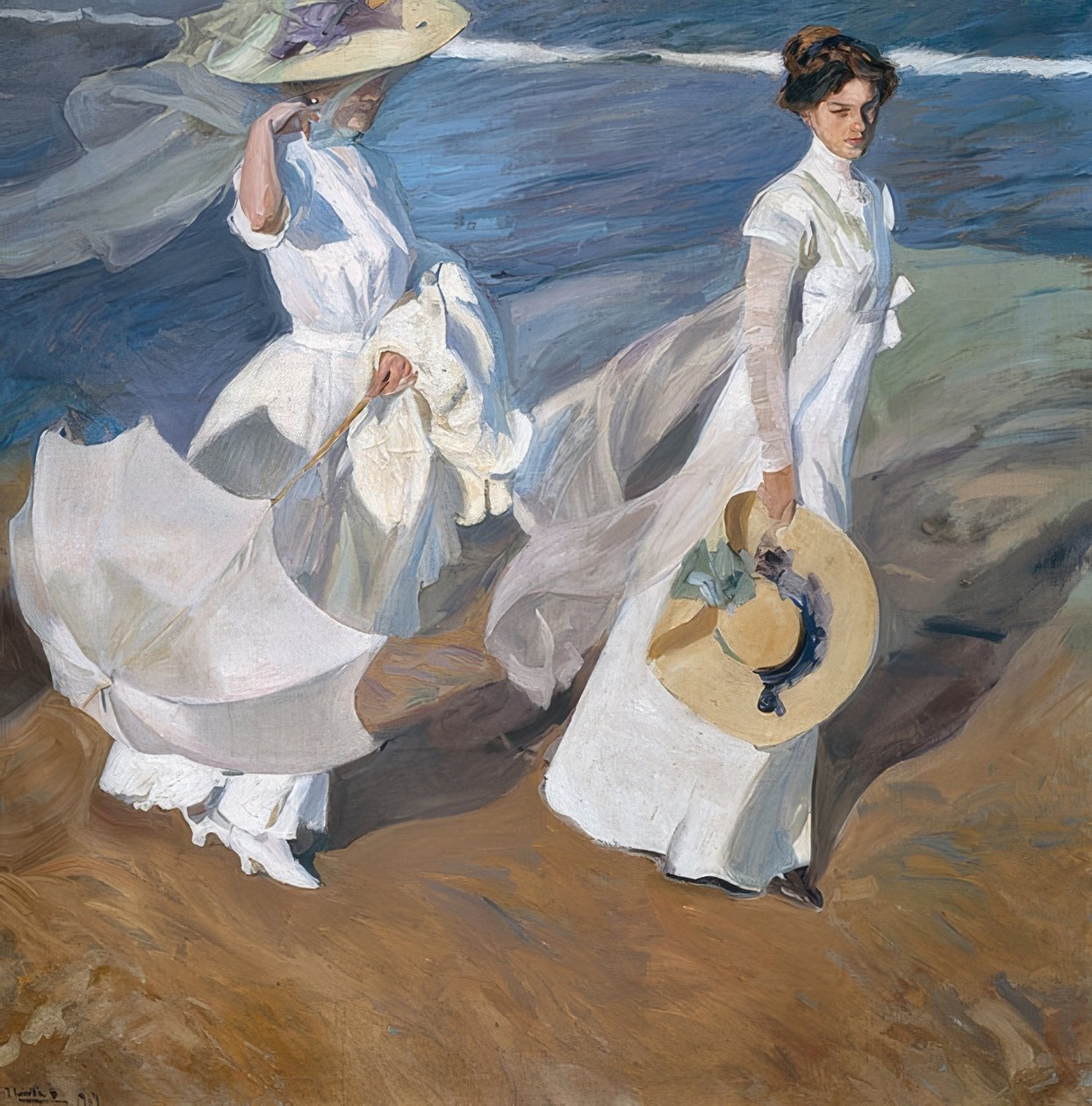 Promenade le long de la côte - Joaquín Sorolla