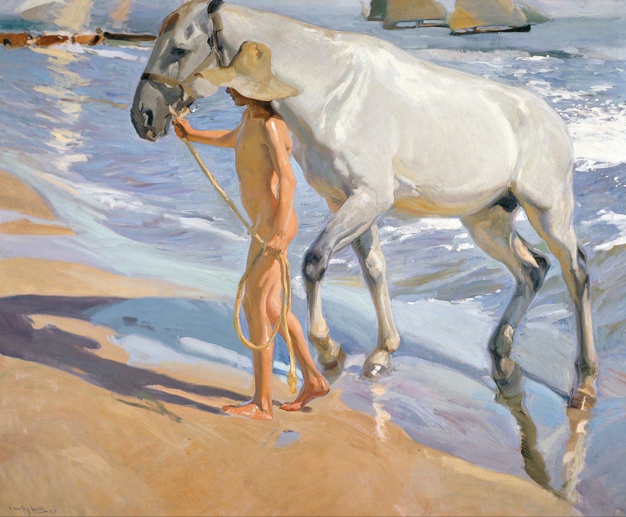 Lavage du cheval, 1909 - Joaquín Sorolla