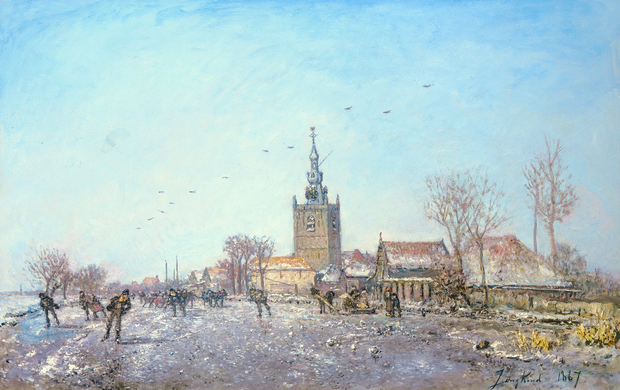 Les patineurs à Overschie, 1867 - Johan Barthold Jongkind