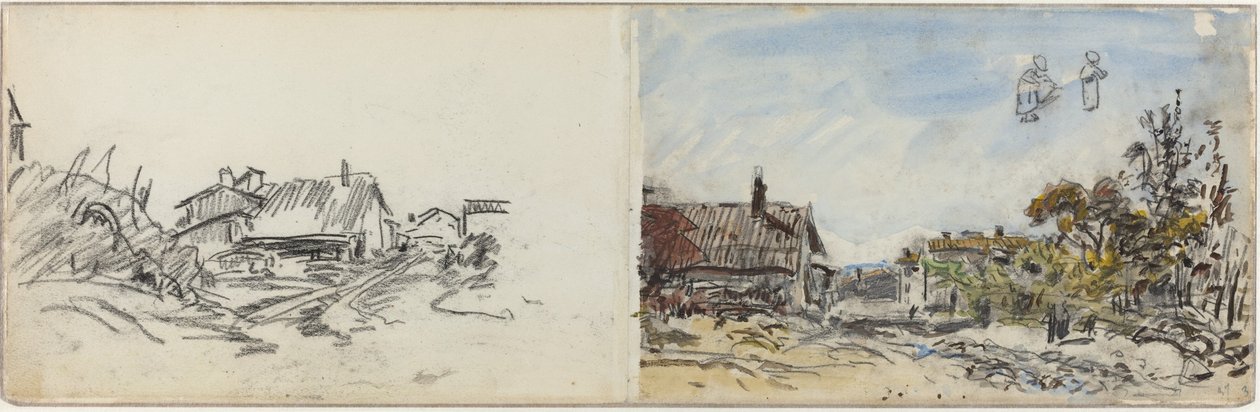 Un village près de Brezins, années 1880 - Johan Barthold Jongkind