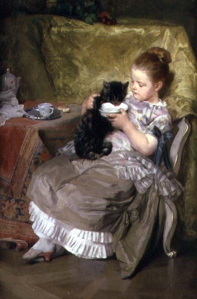 Du lait pour le chaton - Johan Caspar Herterich