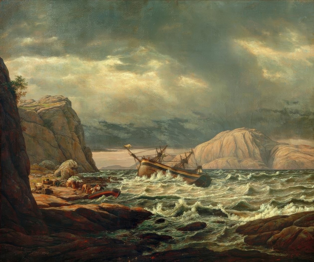 Naufrage sur la côte norvégienne - Johan Christian Dahl