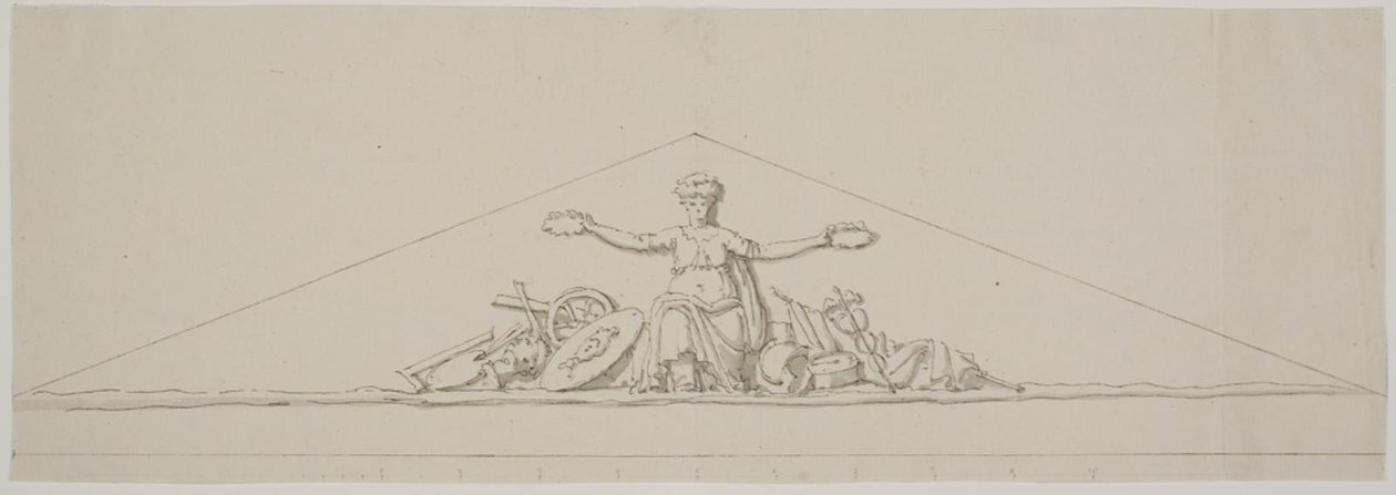 Esquisse pour un fronton, symbolisant la prospérité - Johan Christoph Petzold