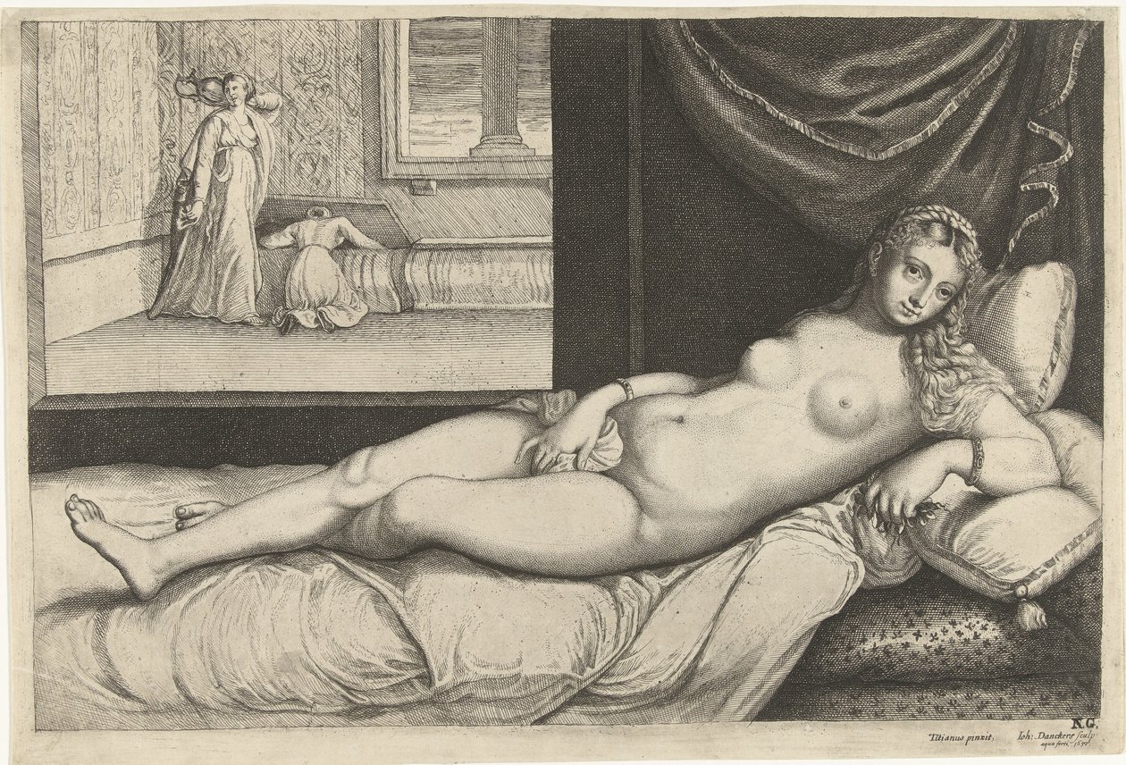 Vénus allongée sur un lit - Johan Danckerts