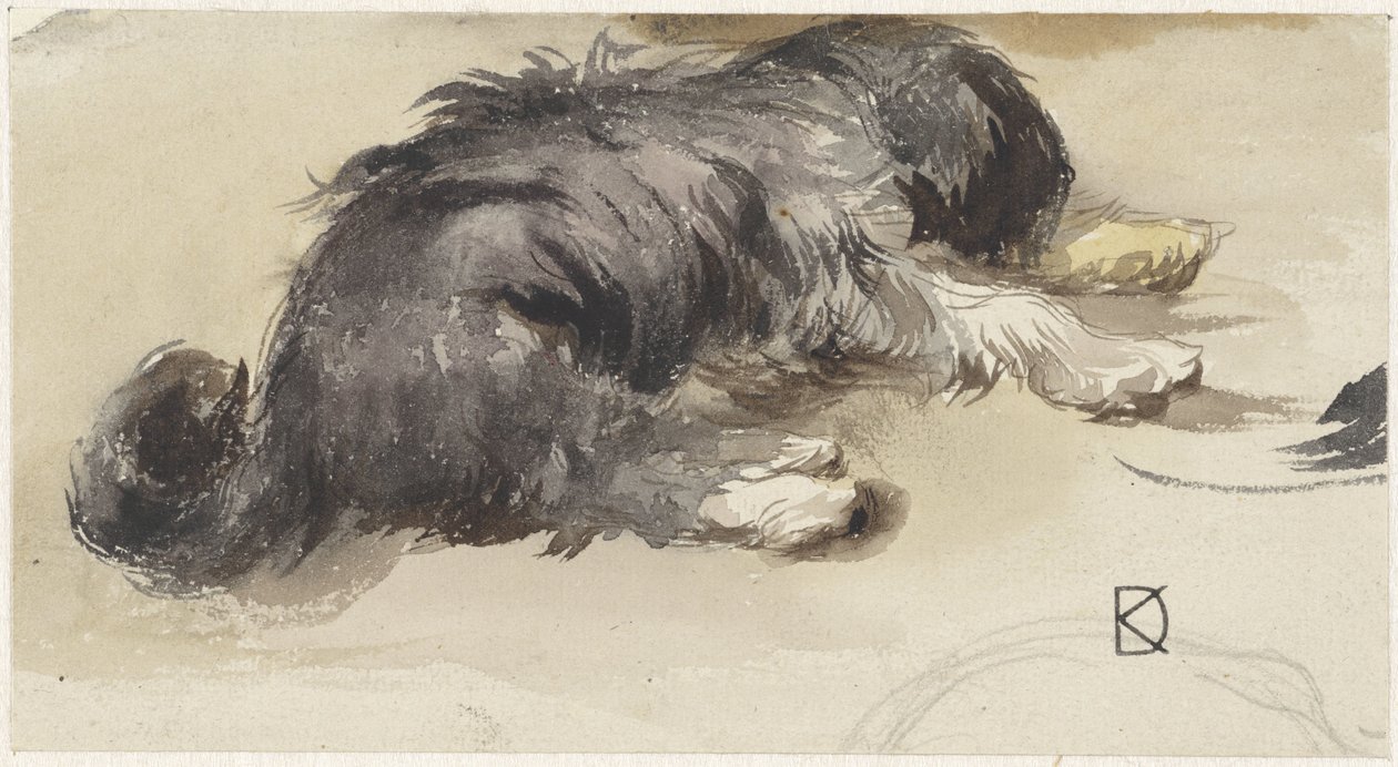 Chien endormi, vu de dos - Johan Daniël Koelman