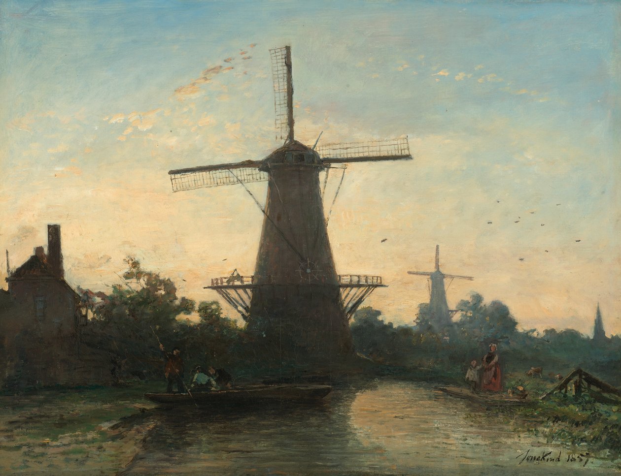 Moulins près de Rotterdam - Johan Jongkind