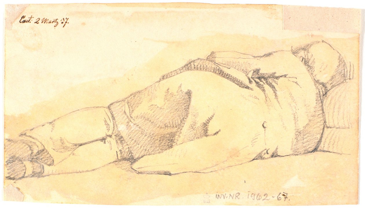 Homme endormi, vu de dos - Johan Thomas Lundbye
