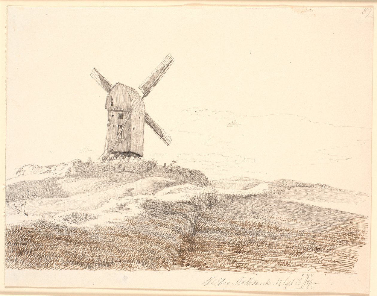 Moulin à stub près de Kalundborg - Johan Thomas Lundbye