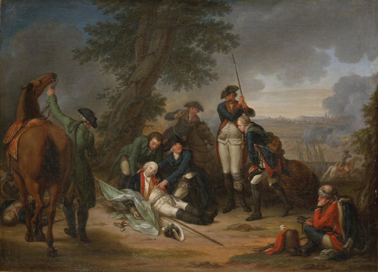 La Mort du maréchal Schwerin à la bataille de Prague - Johann Christoph Frisch