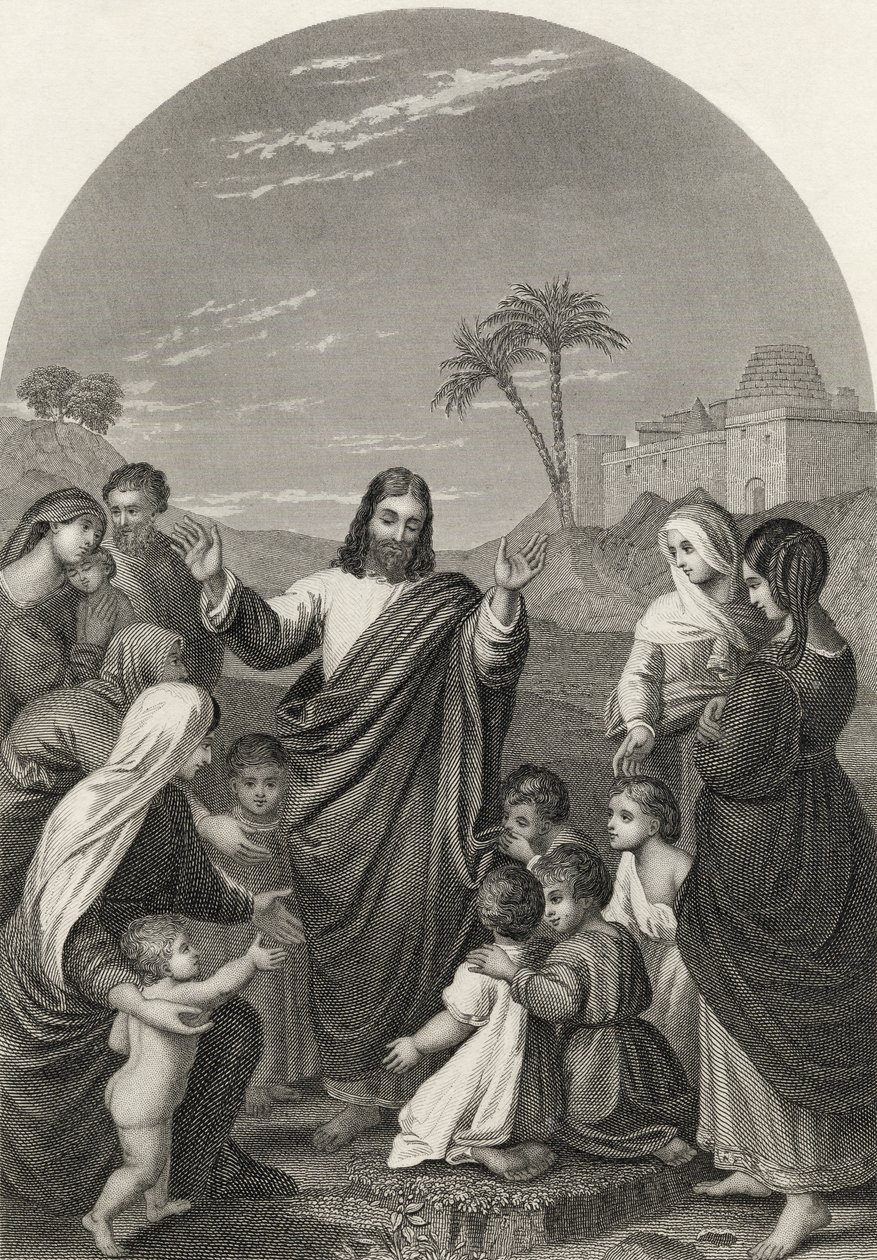 Le Christ bénissant les petits enfants, gravé par S. Allen, de 
