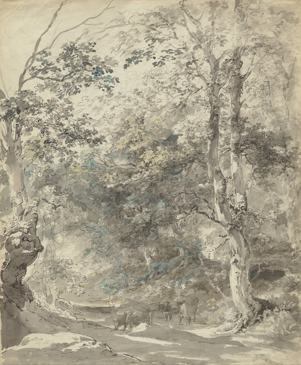 Paysage boisé avec vaches - Johann Georg vonm Dillis