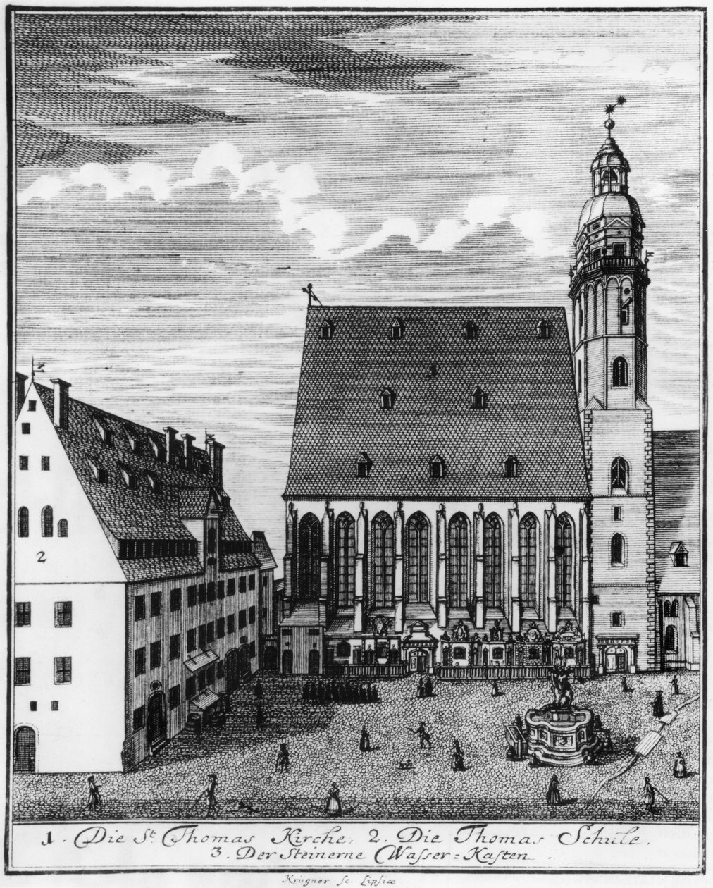 Église et école Saint-Thomas à Leipzig, 1723 - Johann Gottfried Krugner