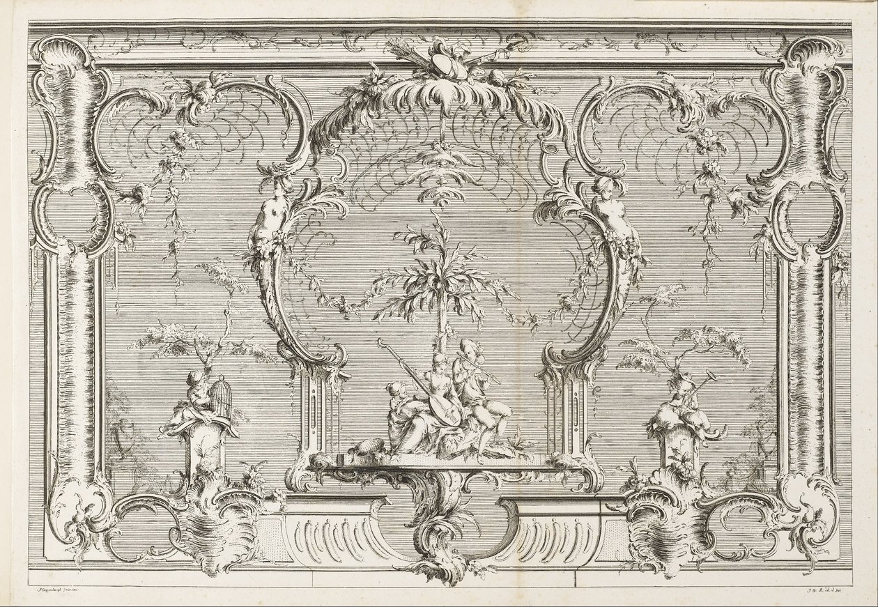 Design pour un paravent - Johann Michael Hoppenhaupt