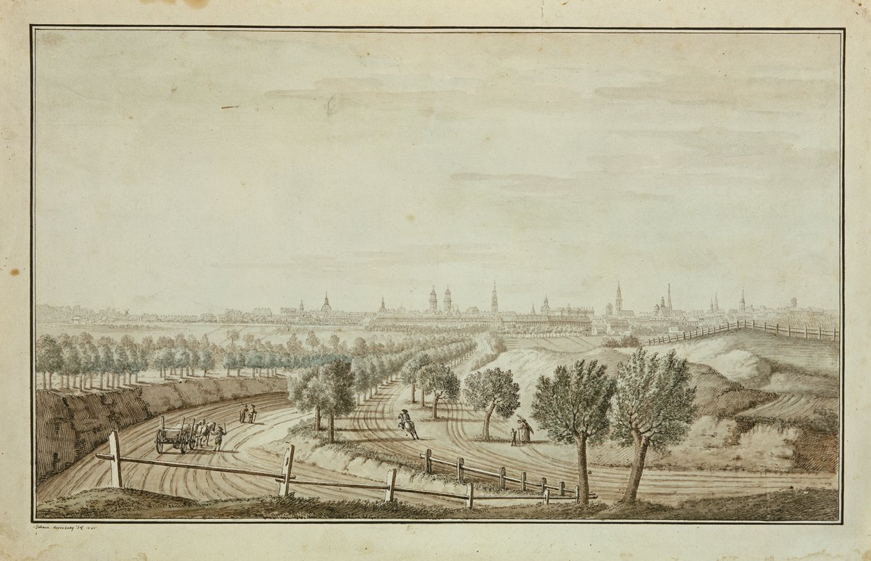 Vue de la porte Hallesch - Johann Carl Wilhelm Rosenberg