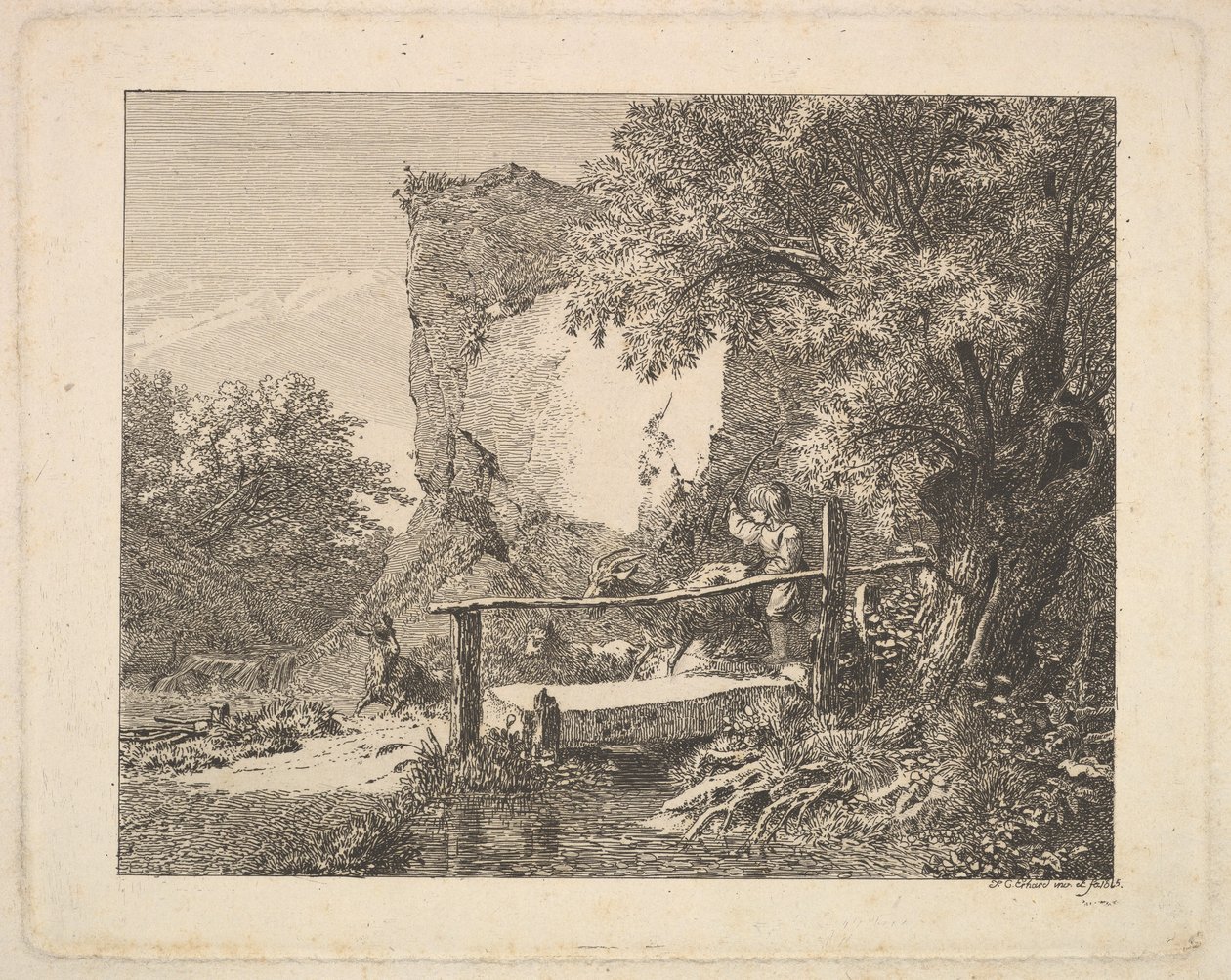 Un garçon avec trois chèvres - Johann Christian Erhard
